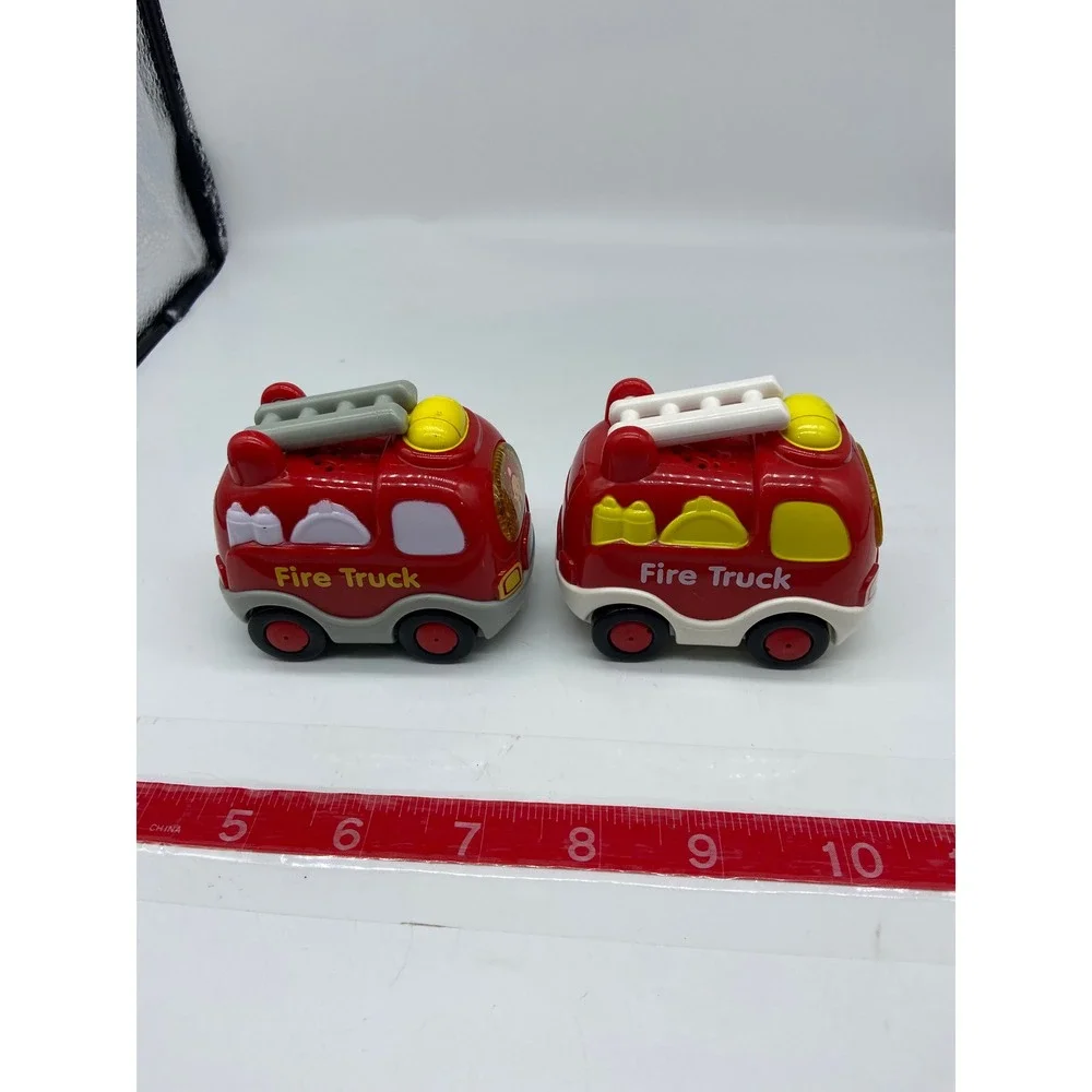 VTech Go Go Smart Wheels Fire Truck Lot of 2 Red Interactive Toy Cars VT4322T